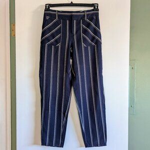 Anthropologie Cartonnier striped navy pants Size XXS/00 petite